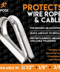 Heavy Duty Stainless Steel Wire Rope Thimbles 1/8 Inch Marine Rigging Sailing Thimble Kit Boat Anchor Fishing close-up image