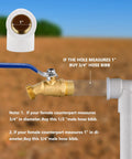 Heavy Duty Outdoor Hose Spigot Brass Lead Free With Three Quarter Inch NPT And Male GHT Threads installed on white pipe