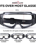 Over Glasses Safety Goggles For Prescription Wearers, ANSI Z87.1 Anti Fog, Impact And Scratch Resistant Eye Protection