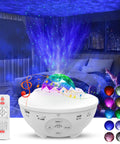 Three Pack Star Projector Lights With Alexa And Google Assistant Voice Control creating vibrant starry sky in bedroom over bed.