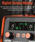 Digital screen display of 35 Amp Plasma Cutter CUT35i 110V HF IGBT Inverter Technology Plasma Cutting Machine with PT-31 Torch