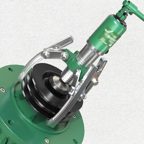 Beefy 50 Ton Hydraulic Gear Puller Tool Kit for Bearing, Shaft and Bushing Removal with Non Slip Handle in action