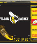 Packaging of Heavy Duty Outdoor Extension Cord With Lighted End For Safety Waterproof Yellow Jacket 100-Foot 10/3 SJTW.