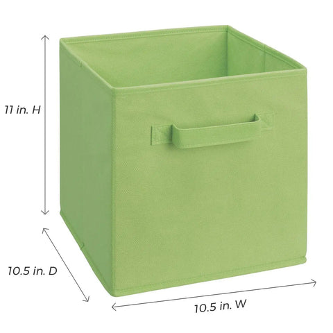 Cubeicals Fabric Drawer Green Fits Cubeicals Organizer Storage Bin Eleven Inch High By Ten And A Quarter Inch Wide By Ten And A Quarter Inch Deep with handle