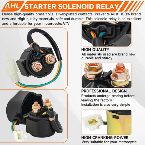 Starter Solenoid Relay For 4 Stroke GY6 Engine 50cc To 250cc replacement part with high cranking power and durable design.
