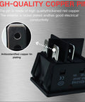 Heavy Duty 30A 250V DPST Rocker Switch 4 Pin Red Lighted On Off Toggle For 120V Or 240V Use, High Current 30 Amp Rating, Dual Pole Single Throw Switch, T125 Temperature Range Minus 25 To 85 Celsius, 2 Pack, black 4-pin terminals