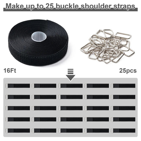 One Inch By Sixteen Foot Hook And Loop Straps With Twenty Five Metal Buckles Adjustable Fastening Straps on display
