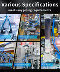 QITUO 1/4-inch air line kit; blue hoses and fittings with push-to-connect for workshop and automation.