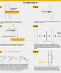 Installation guide for 30 Pack Gold Cabinet Handles 5 Inch Brushed Brass T Bar Drawer Pulls with steps for precise fitting.
