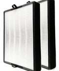 Replacement True HEPA Filter With Activated Charcoal For Breathe 45i Smart Flex Air Purifier 2-pack, black frame, pleated design