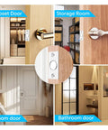 Adjustable Hidden Magnetic Door Ball Catch Hardware With Stainless Steel Strike Plate, shown in various door setups