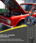 ATR9020UR 2 Ton Manual Hand Lift Chain Block Hoist With 2 Heavy Duty Hooks And 360 Degree Latch, red truck engine bay
