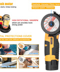 Cordless Mini Angle Grinder Go To Tool 19500 RPM For Quick Cuts And Smooth Polishing on ceramic tile wood stone and steel yellow