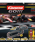 High Speed Slot Car Race Track Set With Over Fourteen Feet Of Track Crossover Section Long Straights And Lap Counter Great For Boys Girls And Kids Aged Six And Up Family Friendly Racing Fun package with cars