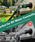 Beefy Heavy Duty Metal Water Hose Elbow Connector With 360 Degree Swivel Inlet And 180 Degree Swivel Outlet, Flexible Angled Hose Fitting For Tight Spaces And Hard-To-Reach Faucets, RV hose connection