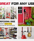 Two Pack Wall Mounted Broom and Mop Hanger Set With Stainless Steel Construction installed in various locations