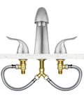 Treviso Widespread Roman Tub Faucet In Brushed Satin Nickel With Winged Two Lever Handles For Easy Temps And Water Pressure Control