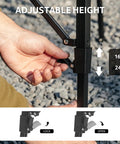 Adjusting height of Height Adjustable IGT Camping Table With Detachable Edge Mount For Extra Storage on rocky ground