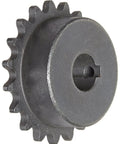 Side view of Heavy Duty Roller Chain Sprocket With Hardened Teeth Type BS For Series 35 Chain, 19 Teeth, with keyway