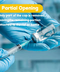 10mL Injection Vials With Self Healing Port And Sealed Cap Clear Glass With Transparent Design For Easy Visual Checks Secure Seal No Fuss Spill Proof For Multi Use Sampling, partial opening shown