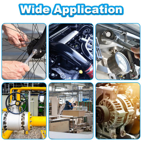 Collage showing various applications of 10 Sets 5/16-18 By 1 Inch Flanged Hex Bolts Kit with 5/16-18 Nuts Flat Washers And Spring Lock Washers In 304 Stainless Steel 18-8 Fully Threaded Beefy Workhorse Kit DIY Friendly.