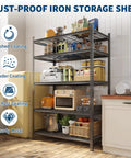 Beefy 5 Tier Metal Garage Storage Shelving Unit, 36 Inch Wide, Adjustable Shelves, Heavy Duty Steel, Up To 2200 Lbs Total Capacity, Ideal Tool Organizer For Home Garage, Workshop, And Storage in kitchen use