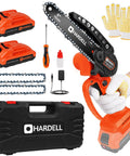 Compact 6 In Cordless Chainsaw Packs Serious Brushless Punch For No Sweat Tree Trimming And Limb Lopping Secure Lock Handles Business Smoothly Comes Loaded With Dual 21V Batteries Plus Backup Chains For Your Yard.