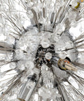 Close-up of Dope Modern Crystal Firework Chandelier With 12 Lights In Chrome Stainless Steel Sputnik Style Dandelion Pendant Ceiling Light Fixture