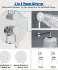 Wall Mounted Rainfall Shower System With 10 Inch High Pressure Head, Multifunction Handheld, Rough-In Valve And Trim Kit guide