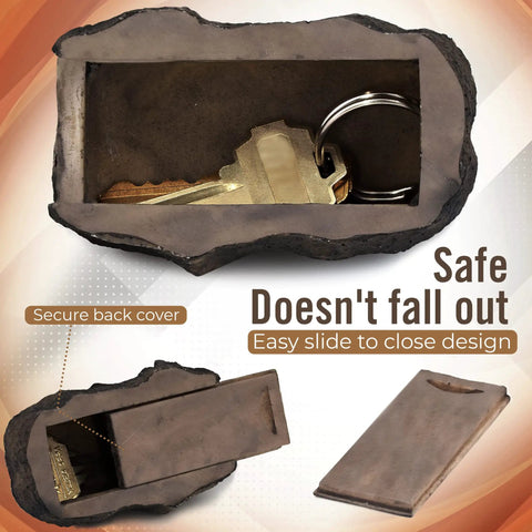 Rock Solid Outdoor Key Hider That Looks Like Real Stone 2 Pack Blends With Landscaping Weatherproof Spare Key Safe for secure key storage