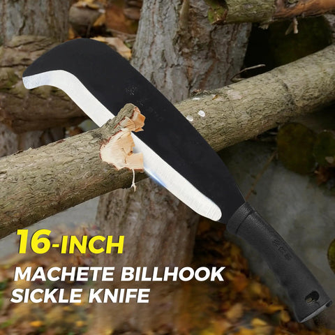 16 inch heavy duty forged carbon steel machete cutting tree branch outdoors