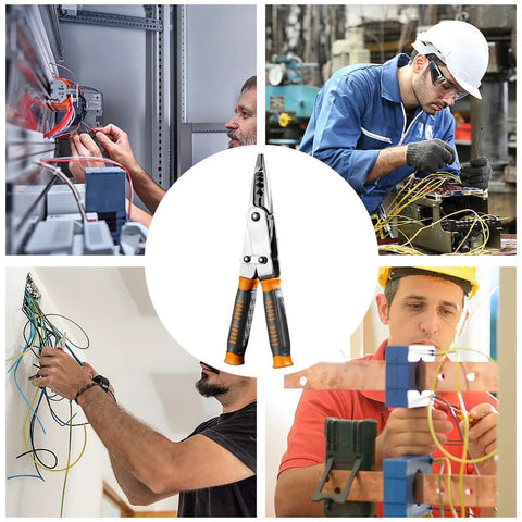 Heavy Duty Wire Stripper And Diagonal Cutting Pliers Real Workhorse Dual Head Design for electricians using in various tasks.