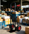 Beast Mode Heavy Duty Foldable Platform Trolley With Double Handles And 10 Inch Rubber Wheels, 330 Lb Load Capacity, Collapsible Moving Cart For Warehouse, Garden, Grocery, Indoor And Outdoor Use, black steel frame
