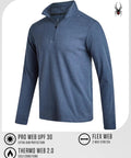 Mens Lightweight Quarter Zip Fleece Pullover For Gym And Running Soft Breathable Grid Fleece Athletic Top Cozy Yet Rugged Layering Shirt Size Medium Blue Slate