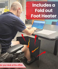 Under Desk Personal Space Heater For Home And Office, Quiet And Safe Electric Warmer with laptop user, foldable, portable design