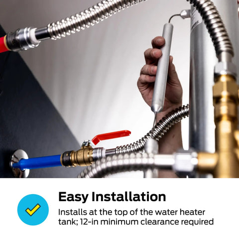 Flexible Magnesium Anode Rod for Water Heaters, 42 Inch Length, Three Quarter Inch by Three Inch NPT Stainless Steel Nipple installation