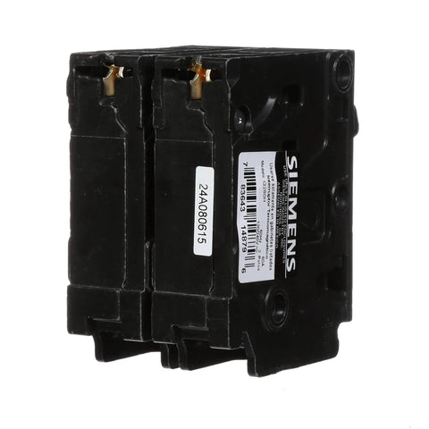 Q260H 60 Amp Double Pole 240V Type QPH Circuit Breaker, 22kAIC Interrupting Rating, side view, Siemens label visible