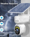 Solar Powered Wireless Outdoor WiFi Security Camera With PTZ 360 Degree View and IP65 Weatherproof design in rainy weather