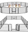 Outdoor Dog Playpen 24 Inch 16 Panels Heavy Duty Metal Pen for Indoor and Outdoor Use Rugged Pup Exercise Fence Ideal for RV Camping Yard Garden and Travel