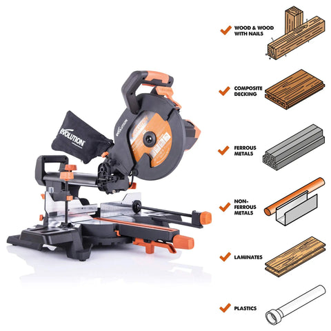 10 Inch Sliding Miter Saw With Dual Quick-Release Clamps, Dust Bag, Taller Fences, Slide Rail Protector, 3M Cord For Easy Multi Material Cuts Through Wood, Nails, Decking, Plastic And Mild Steel Bevel 0-45 Degrees, Miter 0-50 Degrees, TCT Blade Included