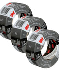 Heavy Duty Black Duct Tape 1.88 Inch By 60 Yard 3 Pack Industrial Strength Tear By Hand Multi Use For Patching Bundling Reinforcing