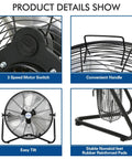 Two Pack 20 Inch High Velocity Floor Fans With Three Speeds 4600 CFM 4100 CFM 3900 CFM Heavy Duty Metal Workhorse features and design