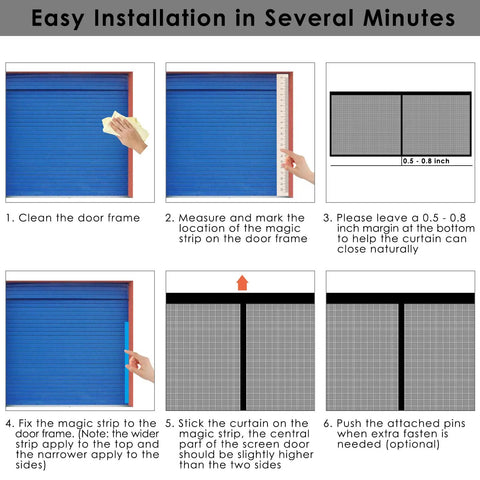 Step-by-step installation guide for Two Car Garage Magnetic Screen Door 16 By 7 Feet No Hassle Hands Free Magnetic Closure.