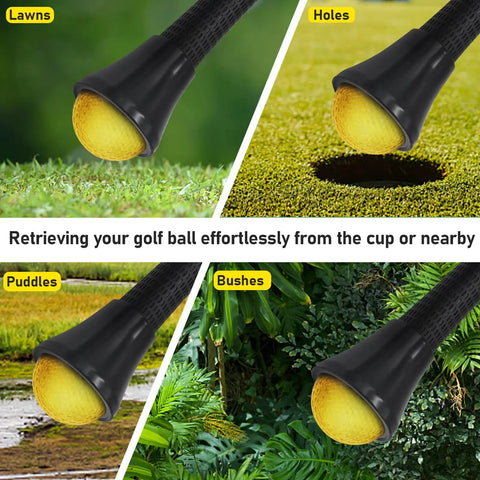 4 Pack Golf Ball Retriever Grabber With Suction Cup For Putter Grip End Of Putter - Durable Ball Pickup Tool For Quick On Course Ball Retrieval And Practice Sessions