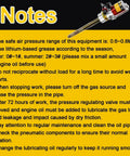 Heavy Duty Pneumatic Grease Gun With A 50 To 1 Air Operated Pressure Ratio Extended Tube For Construction And Farm Equipment No Sweat Lubrication Setup maintenance notes and instructions