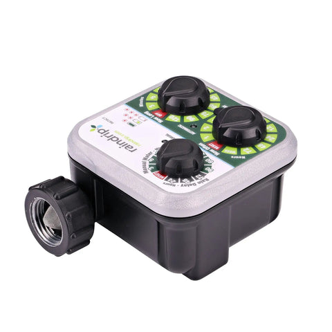 Analog Three Dial Sprinkler Timer With Rain Delay For Drip Irrigation Garden And Self Watering Systems Works From Outdoor Faucet Or Hose Bibb