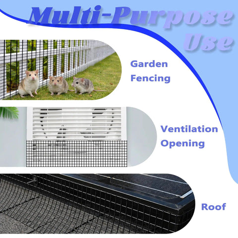 6 Inch By 100 Ft Solar Panel Bird Guard Kit With 100 Fastener Clips Anti Rust Critter Shield Rooftop Bird Wire Screen fencing use