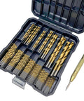 99 Piece Drill Bit Set Heavy Duty Titanium Coated HSS Bits For Wood Metal Plastic With Storage Case And Center Punch 1 16th To 3 8th Inch High Speed Steel Drill Kit For DIY Projects And Home Repairs