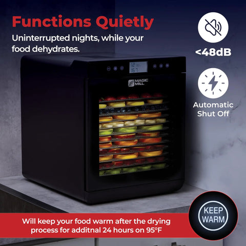 Premium Food Dehydrator With 10 Extra Large Stainless Steel Trays, 700 Watt Dryer For Beef Jerky, Fruits, Vegetables And Dog Treats