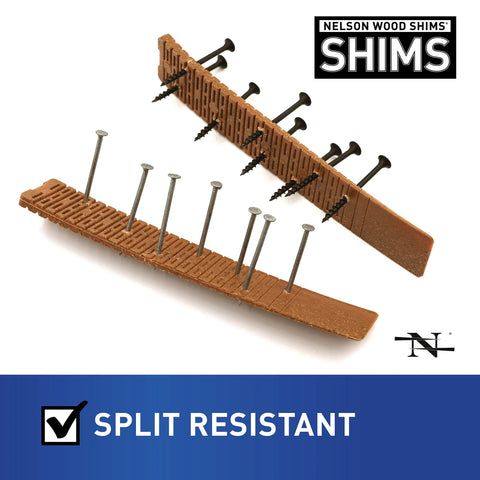 Pair of composite shims and wedges for leveling, 8-inch waterproof brown, 24-pack by Nelson Wood Shims